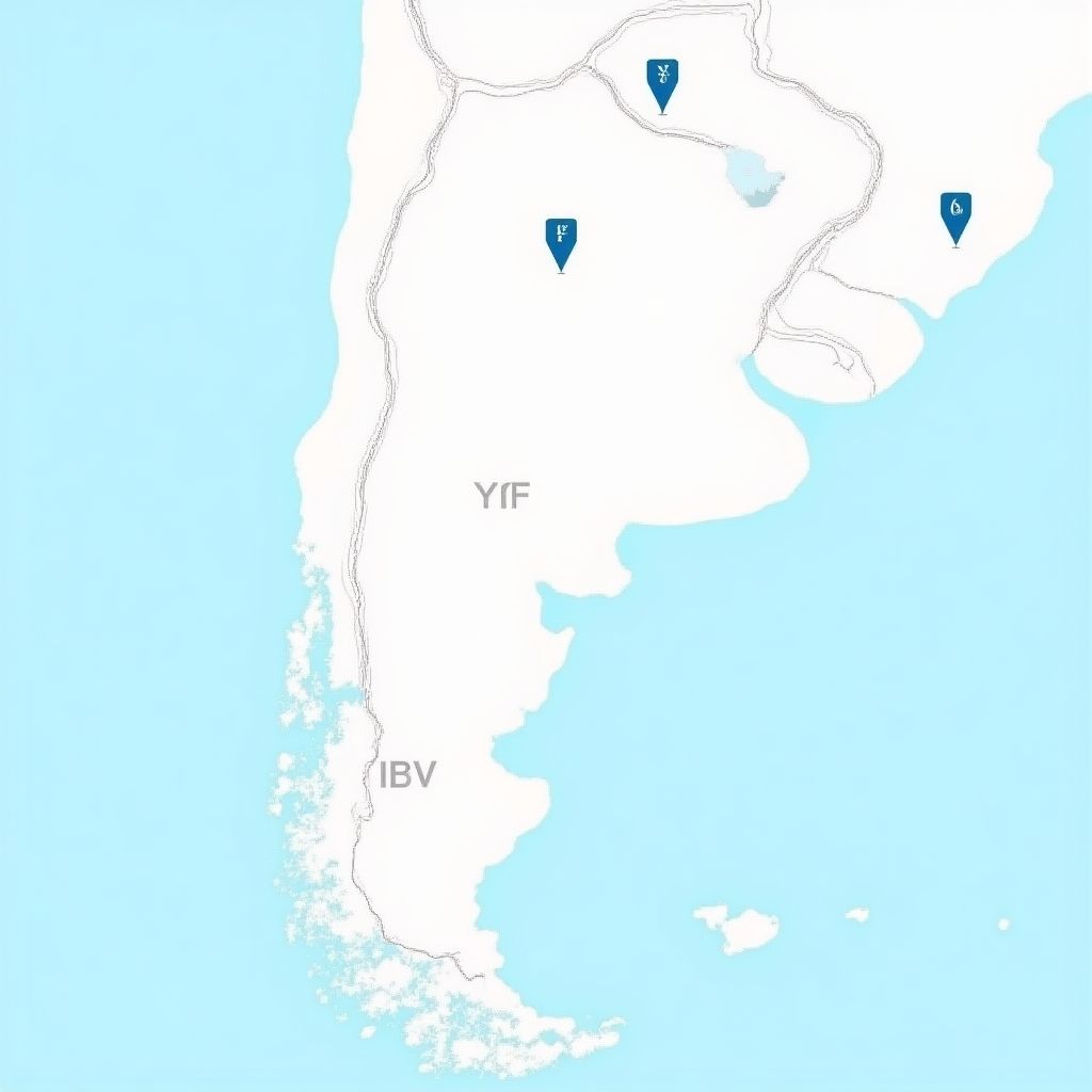 Mapa de Estaciones YPF en Argentina